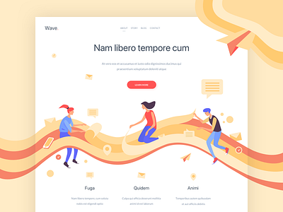 Wave. - Landing Page clean colors design illustration landing one page ui ux web