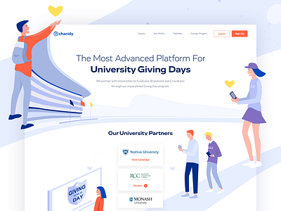 Charidy - Landing Page clean colors design illustration landing one page ui ux web