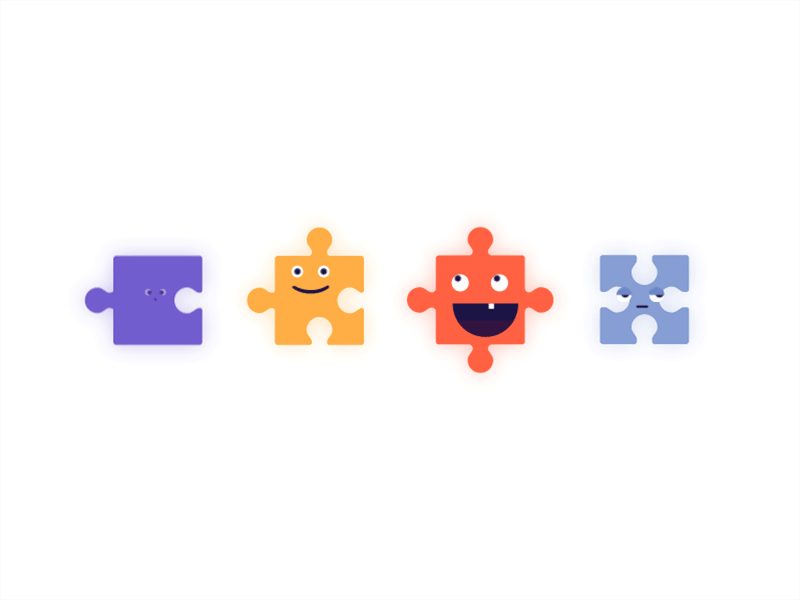 Four Temperaments animation colors illustration puzzle vectors