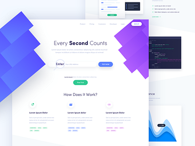 Second - Landing Page clean colors design landing one page ui ux web