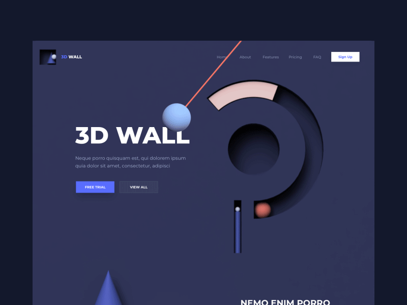 3D Wall - Landing Page