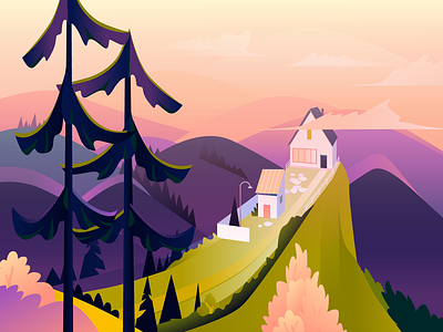 Sweet Hills - illustration by Outcrowd on Dribbble