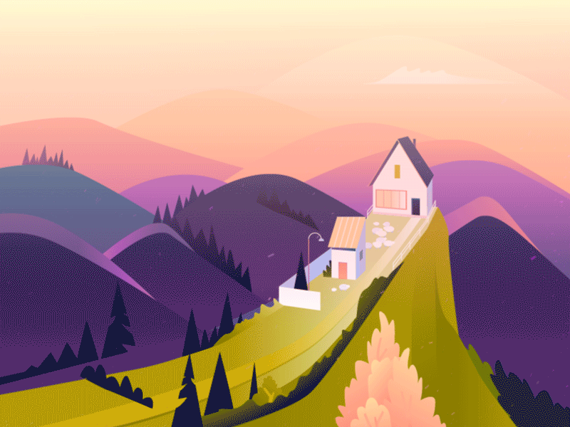 Sweet Hills - illustration clean colors design hill illustration
