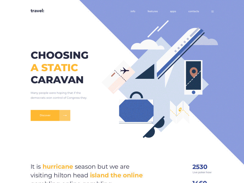 Time to travel - Landing Page clean colors landing minimal one travel ui ux web website
