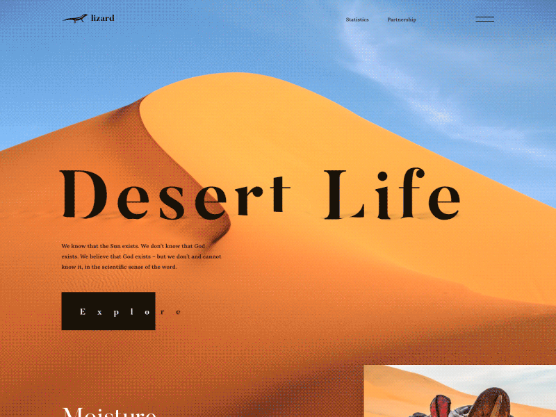 Desert Life - Landing Page animation clean colors design gif landing minimal ui ux web website