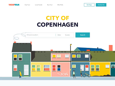 Copenhagen Tours Page animation clean colors illustration landing minimal ui ux web website