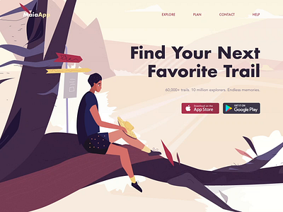 MaiaApp - Landing Page animation clean colors illustration landing minimal ui ux web website