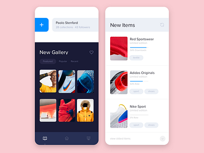 Mobile app - Online shopping clean colors design minimal mobile app shoping ui ux