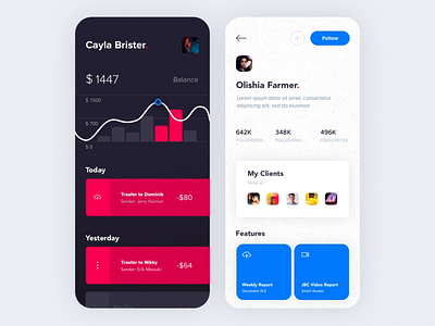 Dashboard - Mobile version animation app clean colors dashboard minimal mobile motion social ui ux