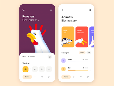 Mobile application - See and say app clean colors design minimal mobile ui ux