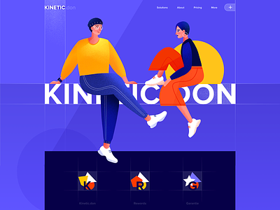 Landing page - Kinetic clean colors design illustration landing minimal ui ux vectors web website