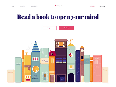 Landing page - LibraryOn animation clean colors design illustration landing minimal page ui ux web website