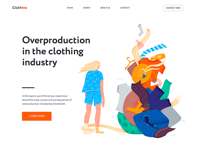 Landing page - ClothInc clean colors design illustration landing minimal ui ux web website