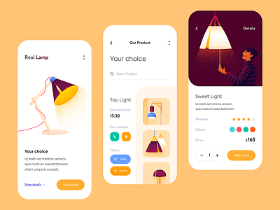 Mobile app - RealLamp app clean colors design illustration minimal mobile ui ux