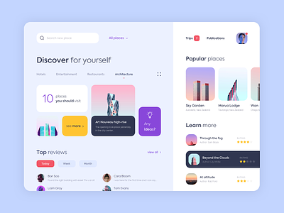 Dashboard - Discover new location app clean colors dashboard design minimal one page ui ux web