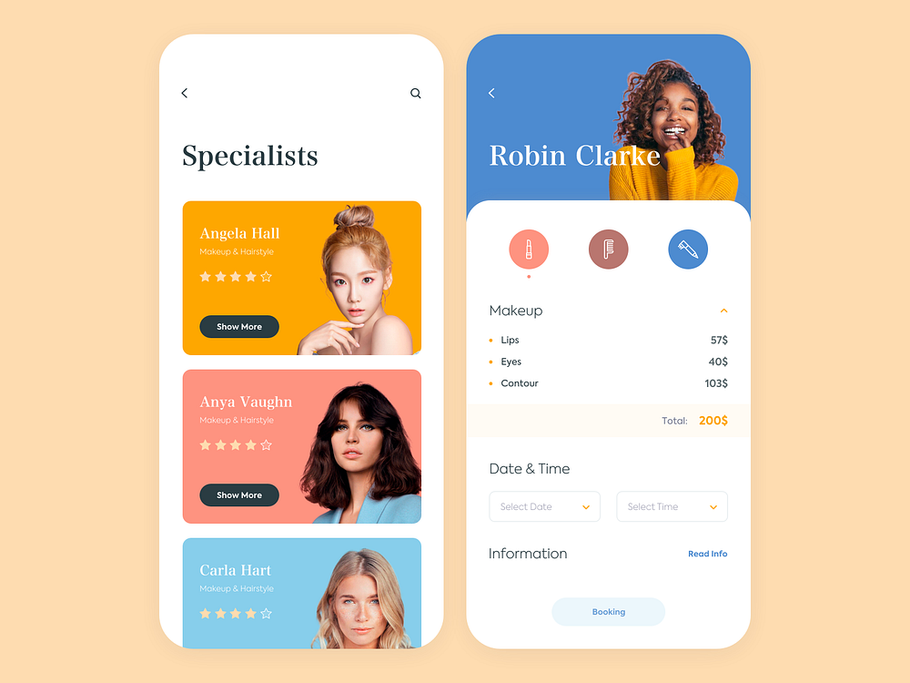 Mobile App - Beauty Services by Outcrowd on Dribbble