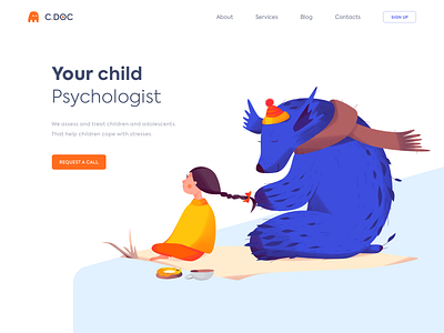 Landing Page - C.DOC clean colors design illustration landing minimal ui ux web website