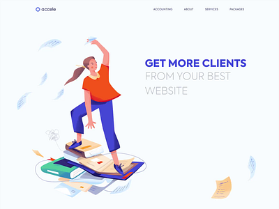 Landing page - Accele animation colors design illustration landing minimal ui ux web website