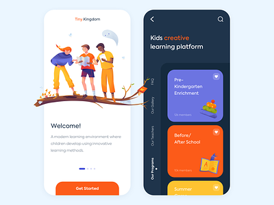 Mobile app - Tiny.Kingdom app clean colors design illustration minimal mobile ui ux vector