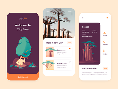 City Tree - Mobile App app clean colors design illustration minimal mobile ui ux vector