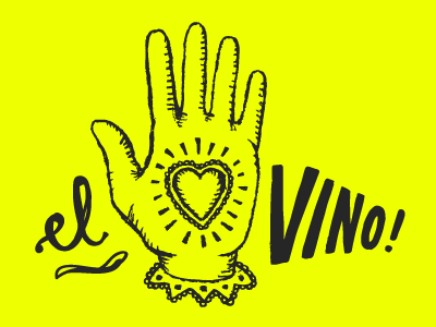 el VINO! hand lettering illustration type