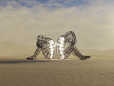 3D Love – sculpture rendering for Alexander Milov 3d blender burning man child famous inner child render sculpture