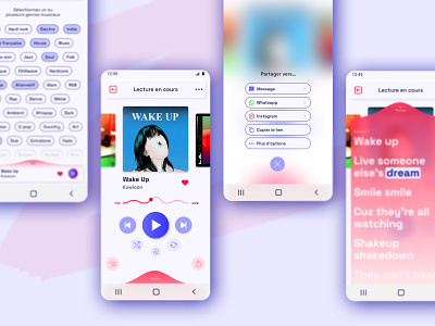Daily UI 10/100 - Social share dailyui graphic design music app music player social share ui challenge ui design