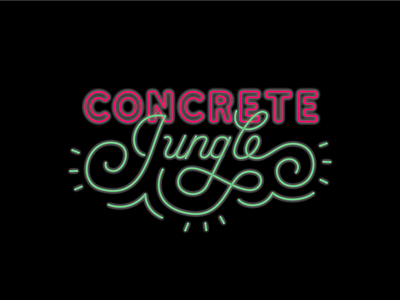 Concrete Jungle city design jungle lettering neon new york nyc