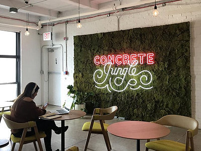 Concrete Jungle design environmental lettering neon signage typography