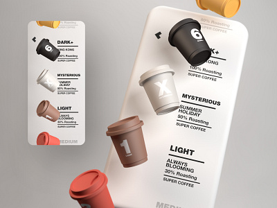 Conceptual mobile UI for coffee capsule store 3d art artwork cafe coffee coffee cup ui ux