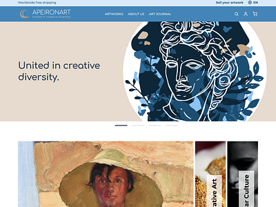 European Art Webshop – Landingpage