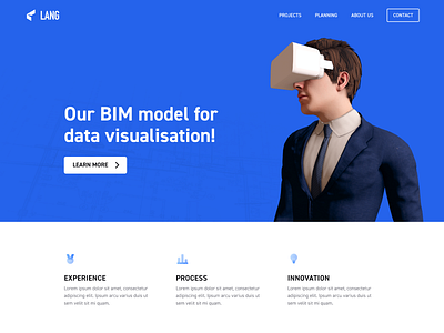 Data Visualisation Firm – Homepage 3d b2b blender blue bureau büro engineering header headers industry ingenieur landingpage planning professional sirpauls vr vroom