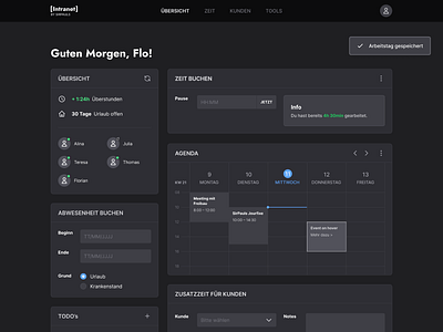 Darkmode for our Intranet. agency dark ui darkmode dashboard ui intranet