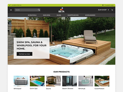 Beta Wellness Website betawellness sauna seo shopify sirpauls swimmingpool ui webdesign webshop wellness whirlpools