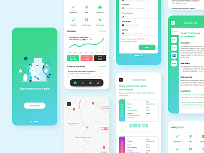 VaksIn - Vaccine app design app covid covid 19 design figma illustration mobileapp ui uidesign userinterface vaccine vaccineapp