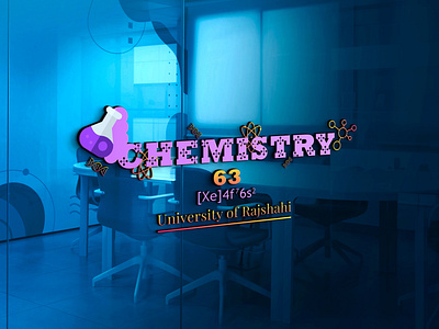 Chemistry text logo design.