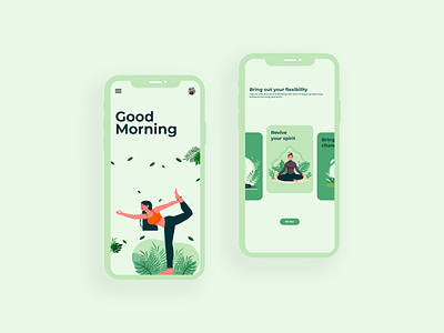 Yoga first screens app branding design graphic design illustration logo typography ui ux vector