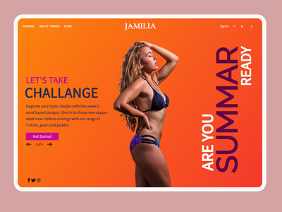 Jamila - Fitness Trainer Landing Page Header Concept