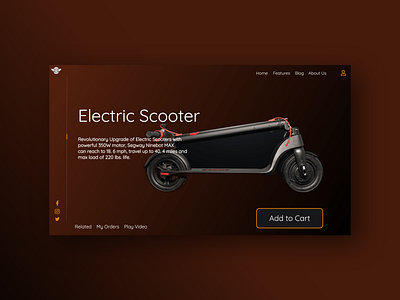 Scooter Web Landing Page app behance branding dark design dribbble graphic design illustration logo motion graphics sale scooter ui uidesign ux web webdesign