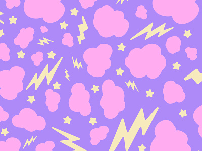 Cosmic Pattern cosmic cotton candy cute kawaii lightning pattern pop space stars thunder