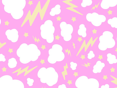 Cosmic Pattern 2 cosmic cotton candy cute kawaii lightning pattern pop space stars thunder