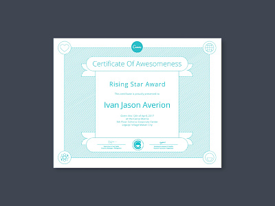 Canva Certificate of Awesomeness art awesome certificate globe heart line art science