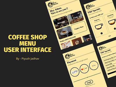 Coffee Shop Menu User Interface - Figma coffee coffeeshop design desin ios ipad menu ui