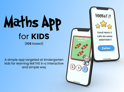 Math App for Kids (iOS Based U.I. Design) 3d app boy figma girl interface ios iphone kg kids kindergarten math mathematics school ui