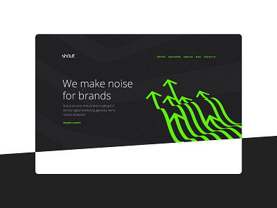 Shout! Landing page concept. branding concept design homepage interface landing page ui vector