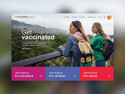 My Vaccination design homepage