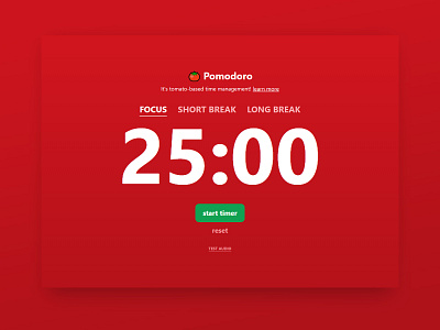 Pomodoro app design flat minimal ui web website