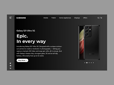 Landing page for Samsung S21 Ultra