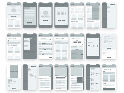 Recipe App Mid-Fidelity Prototype adobe xd app design figma graphic design icon illustration product typography ui ux