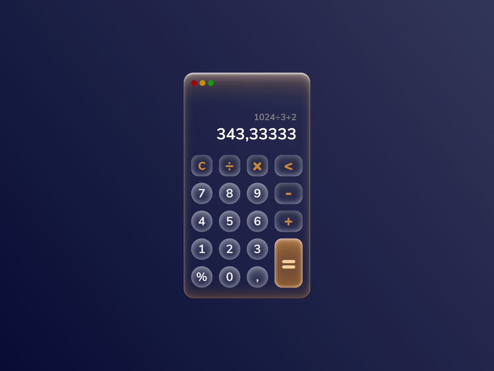 DailyUI 04 calculator app by Yura Lasygin on Dribbble